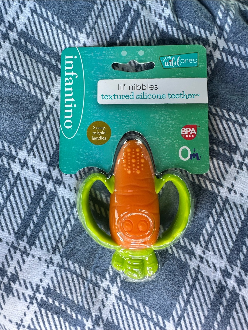 infantino Lil' Nibbles Carrot Textured Silicone Teether